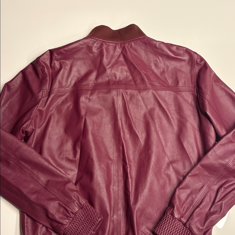 Vintage Armani Collezioni Maroon Leather Jacket - Picture 9 of 12